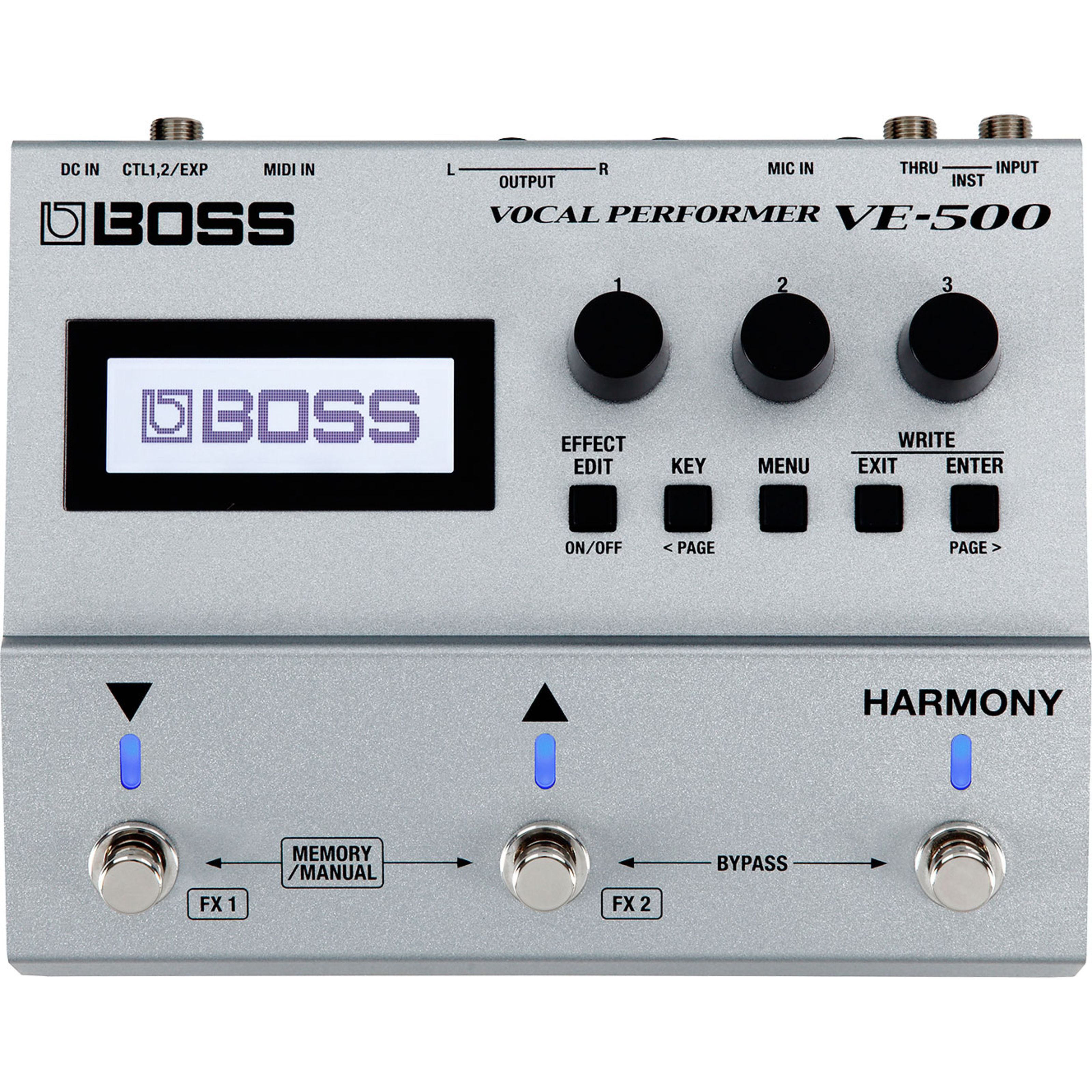 BOSS Musikinstrumentenpedal, VE-500 Vocal Performer - Effektgerät für Akustikgitarren