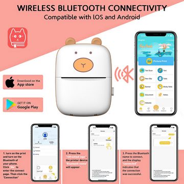 Jioson hermodrucker Kompatibel mit iOS Android Etikettendrucker Bluetooth Etikettendrucker