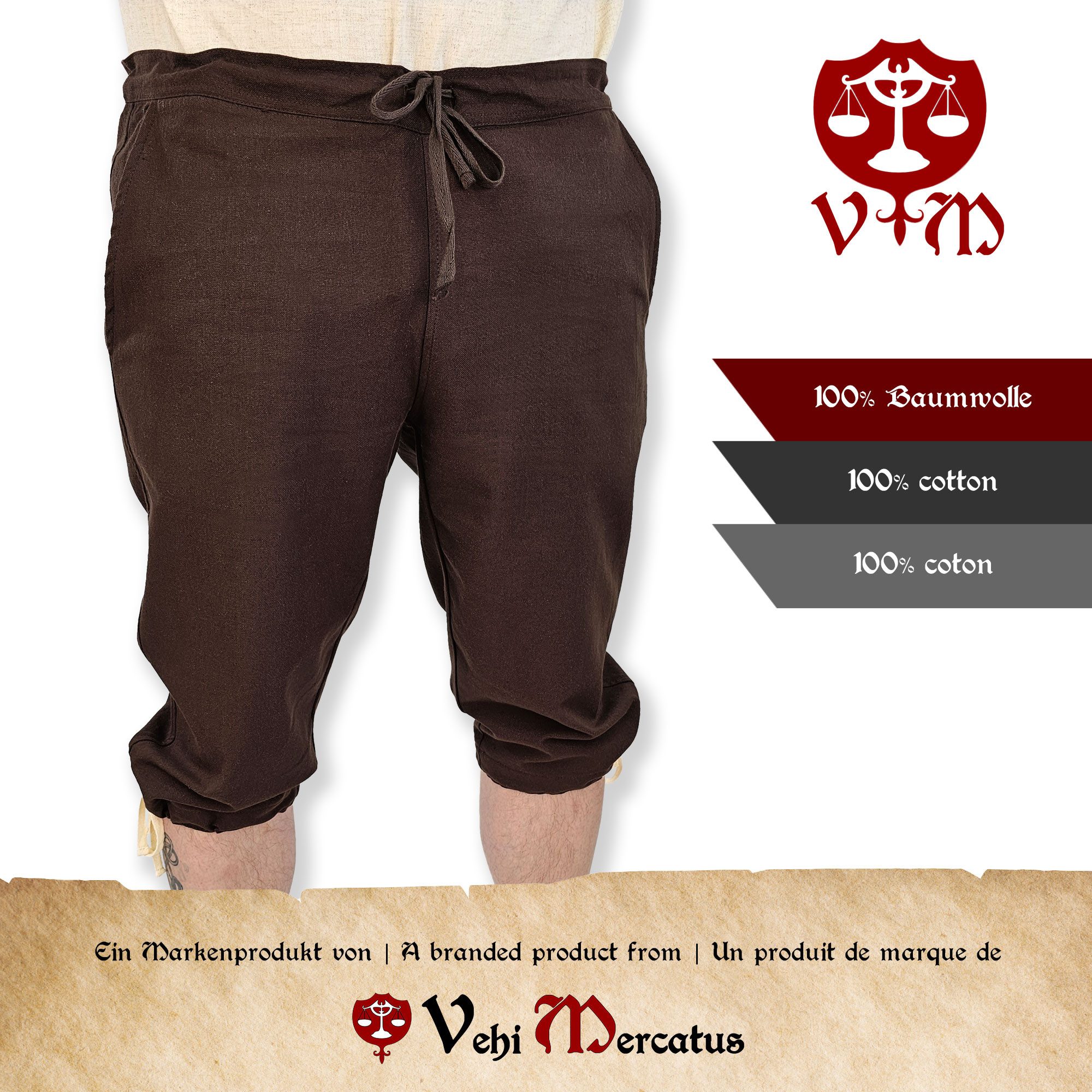 Vehi Mercatus Wikinger-Kostüm Knickerbocker Braun "Karimir"