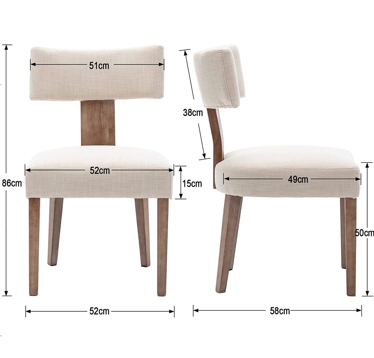 WAHSON OFFICE CHAIRS Esszimmerstuhl Vintage Küchenstühle 2er Set Leinen günstig online kaufen