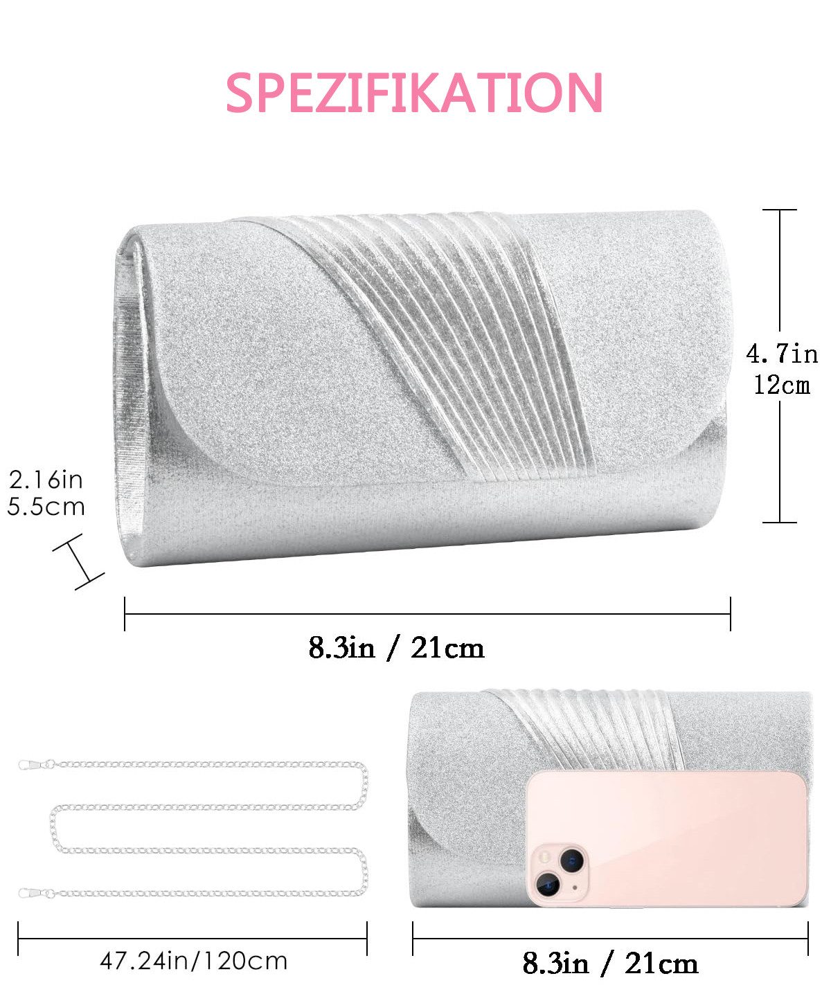 Coonoor Abendtasche Damen Clutch, Glänzende Pailletten günstig online kaufen