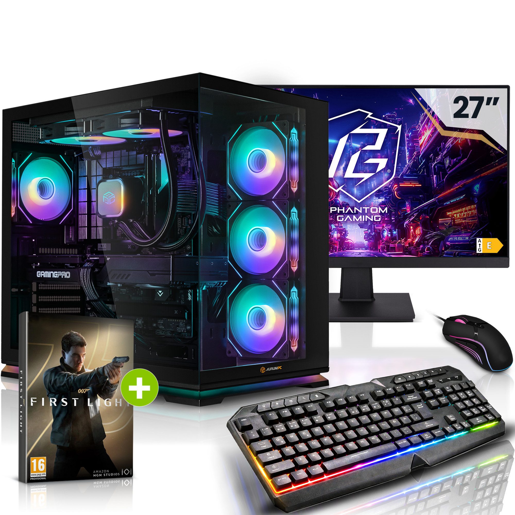 AurumPC 27" Set R9 5950X mit RTX5060Ti 16GB und 32GB DDR4 RAM PC-Set (27 Zoll, AMD Ryzen 9 5950X, GeForce RTX 5060Ti, 32 GB RAM, 1000 GB SSD, Wasserkühlung)