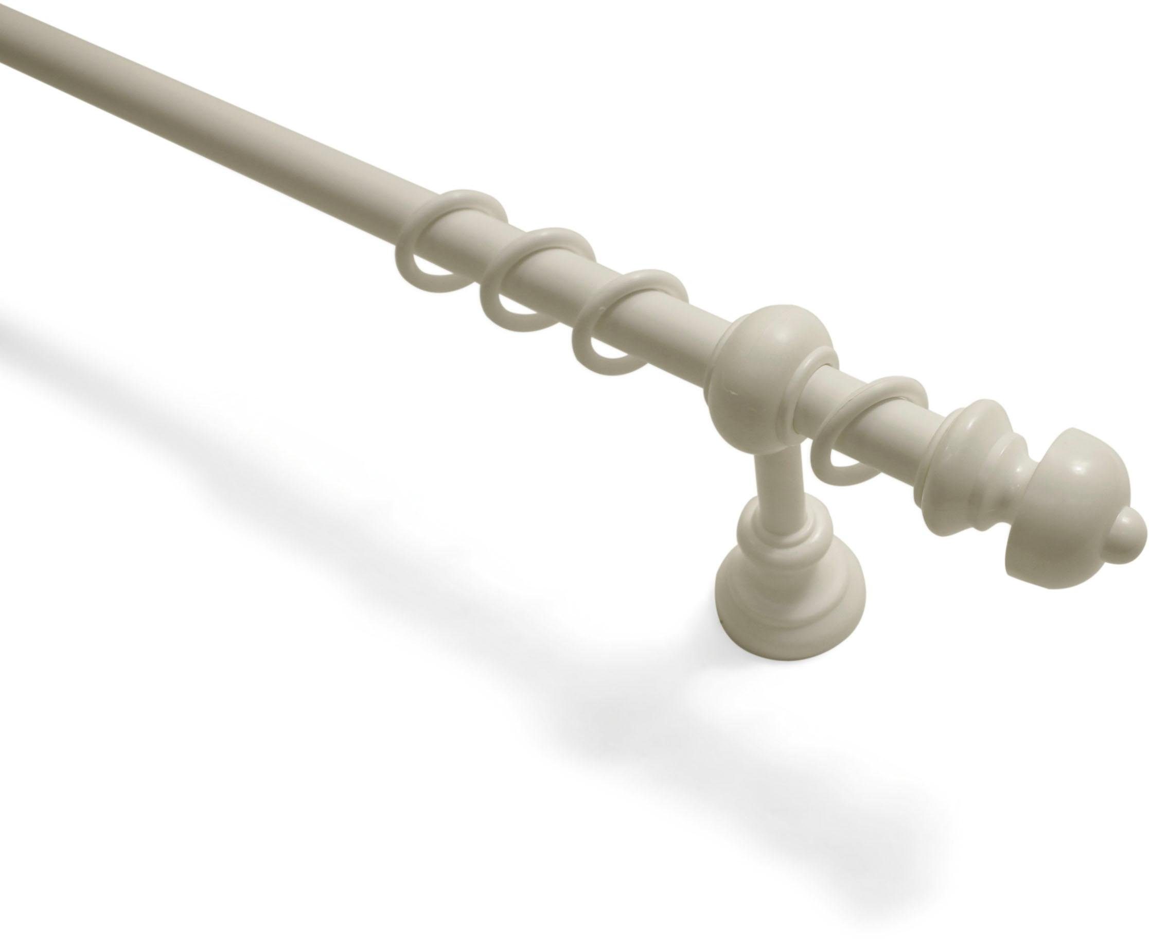 GARDINIA Gardinenstange Gardinenstangen Set Metall, Ø 20 mm, 1-läufig, Fixmaß, mit Bohren, verschraubt, Kunststoff, Metall, 1-Lauf