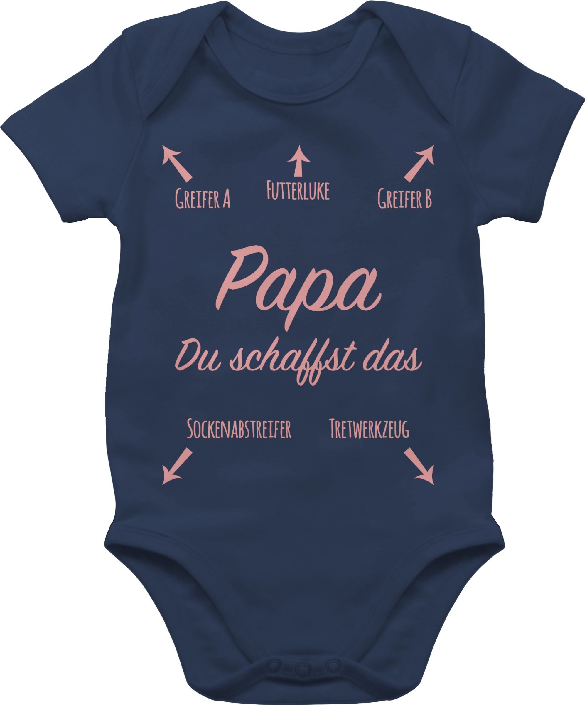 Shirtracer Shirtbody Papa du schaffst das Rosa Strampler Baby Mädchen &  Junge
