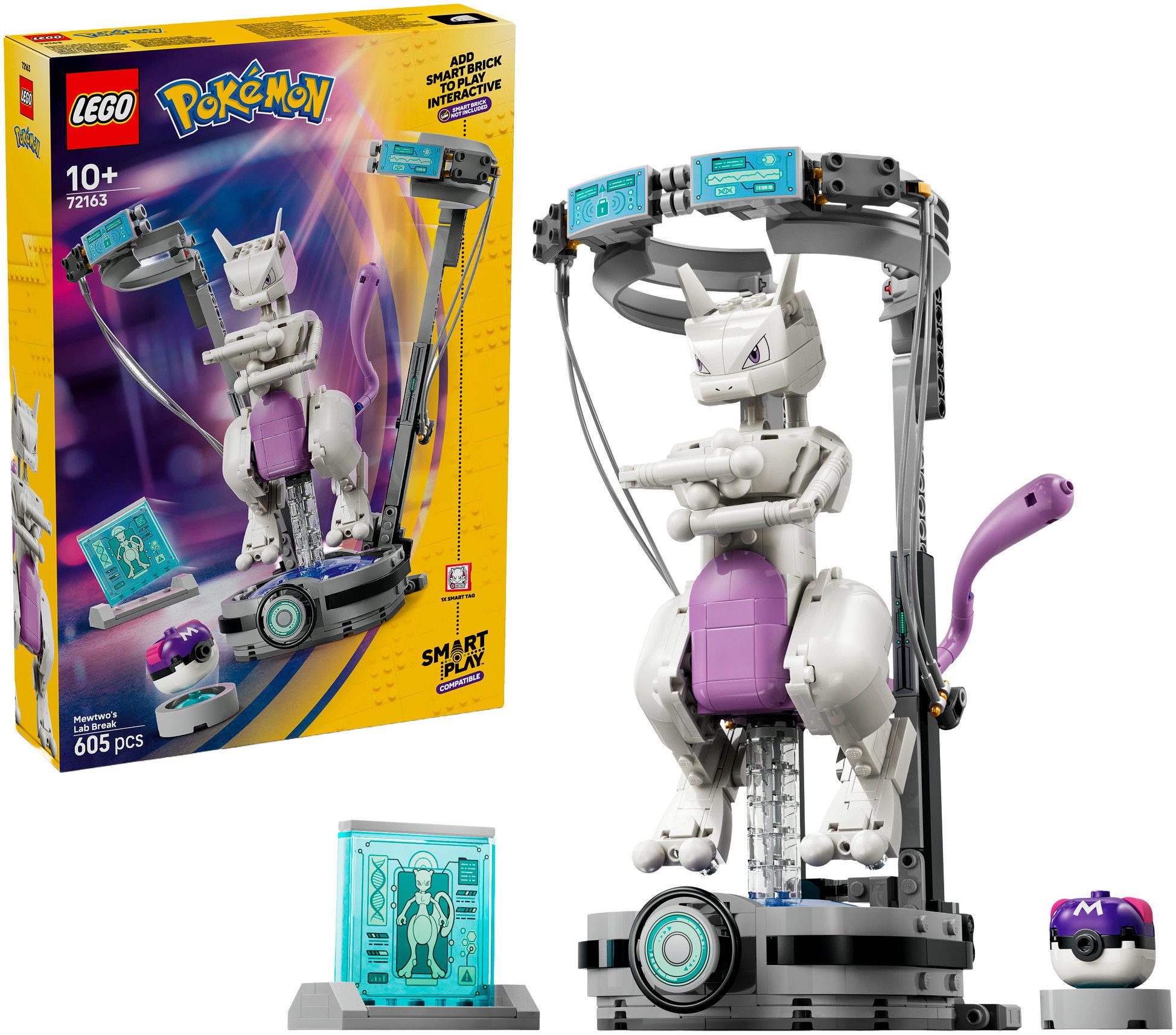 LEGO® SMART Play™ Mewtus Ausbruch aus dem Labor (72163), LEGO Pokémon Konstruktionsspielsteine, (605 St), Mit SMART Brick kompatibel (nicht im Lieferumfang enthalten)