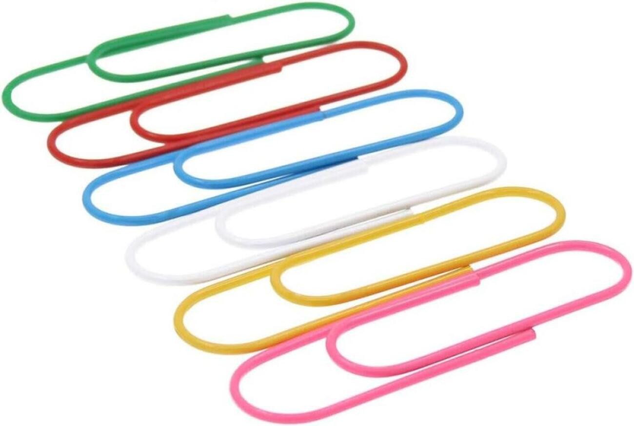 FELIXLEO Büroklammer Büroklammern Groß XXL 100mm 30 Stück Bunte Paperclips