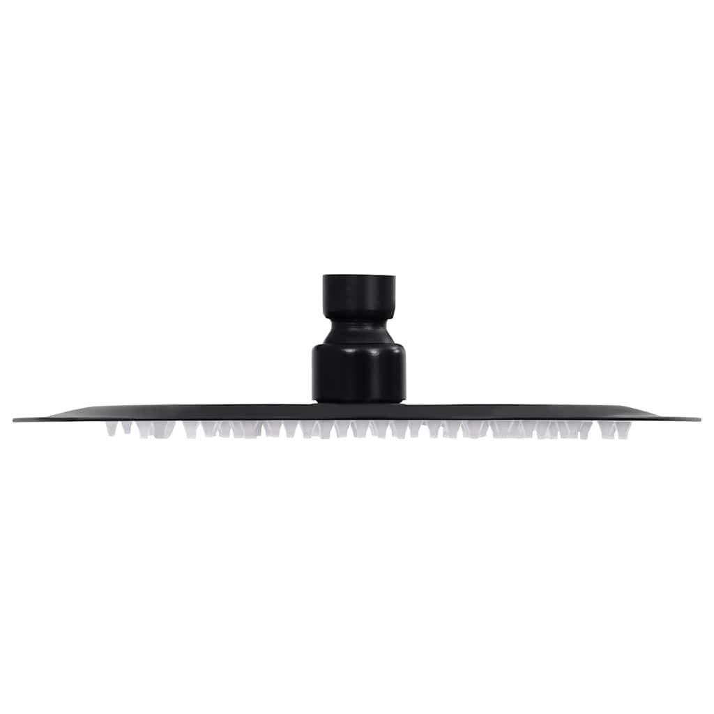 vidaXL Regenduschkopf Regenbrause Edelstahl 20 cm Rund Schwarz, (1-tlg) – Bild 3 von 5