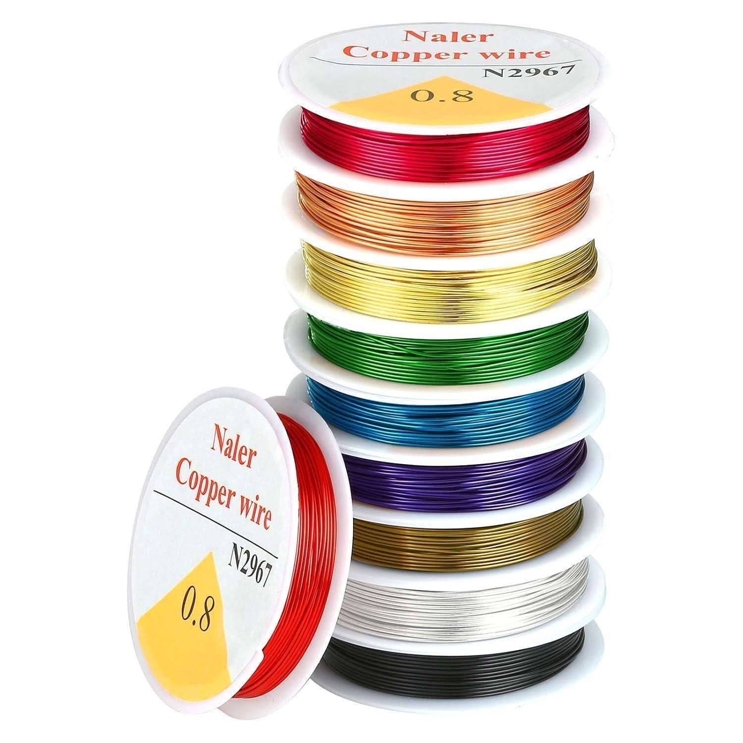 LuxusKollektion Schmuckdraht Kupferdraht Basteldraht Schmuckdraht Set Farben Basteln 0.8mm 4m 10
