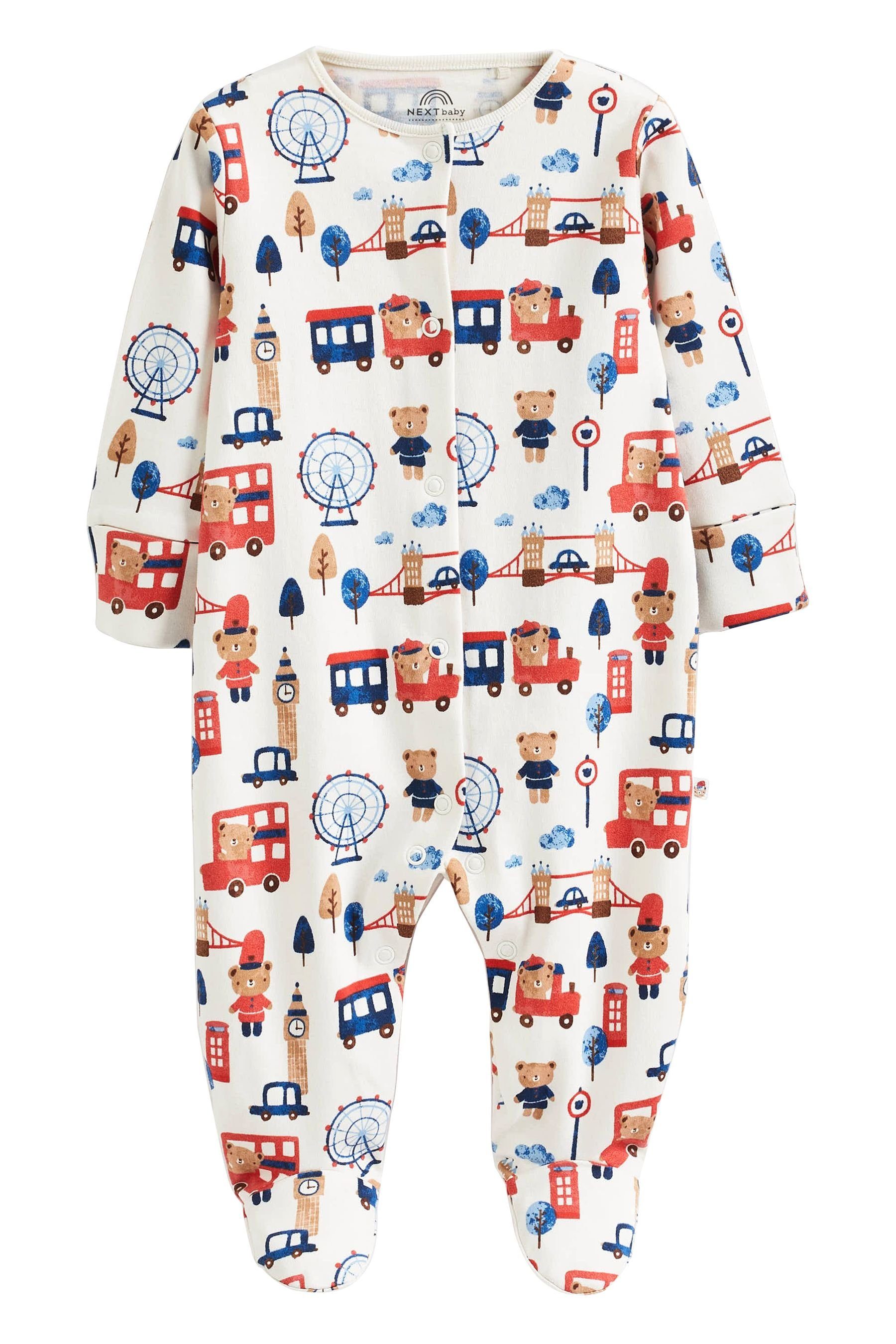 Schlafoverall Next Navy/Red (3-tlg) Schlafanzüge Babys, 3er-Pack für