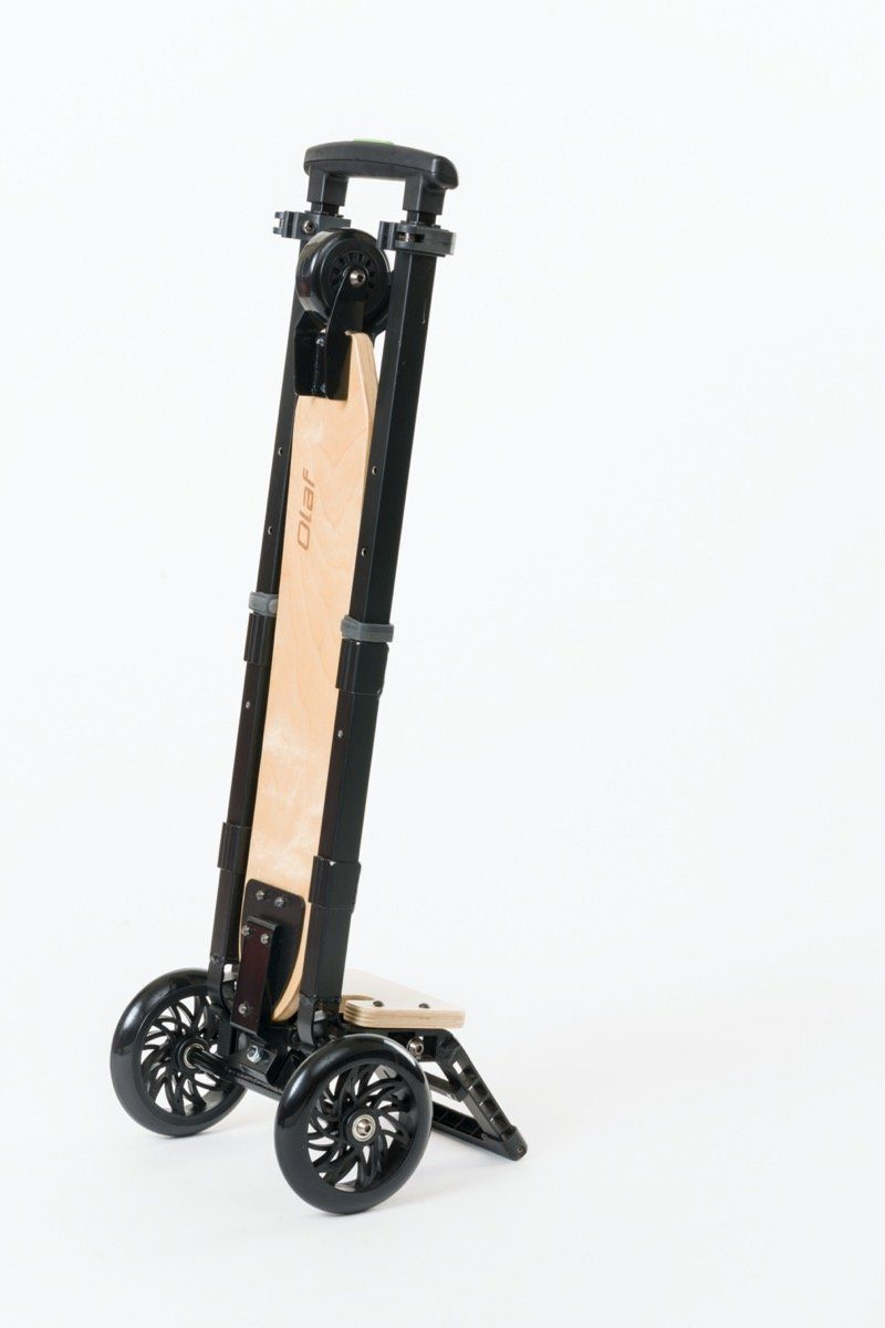 und SCOOTER, schwarz SKATEBOARD, für Urban 4in1 Rucksack Erwachsene, Olaf Roller KICK TROLLEY Dreiradscooter