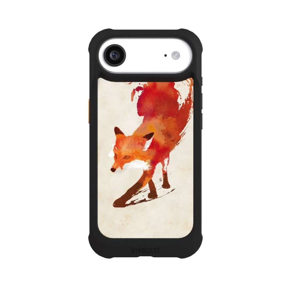 NIVOCASE Handyhülle Fuchs Graphic Herbst Vulpes Vulpes, Apple iPhone Air Hülle Stoßfeste Handyhülle NIVOmax Case Schwarz