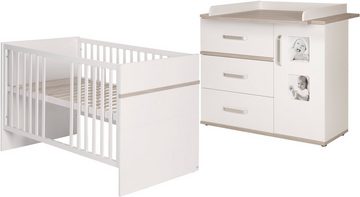 roba® Babymöbel-Set Moritz, (Spar-Set, 2-St., Kinderbett, Wickelkommode), mit Kinderbett und Wickelkommode; Made in Europe