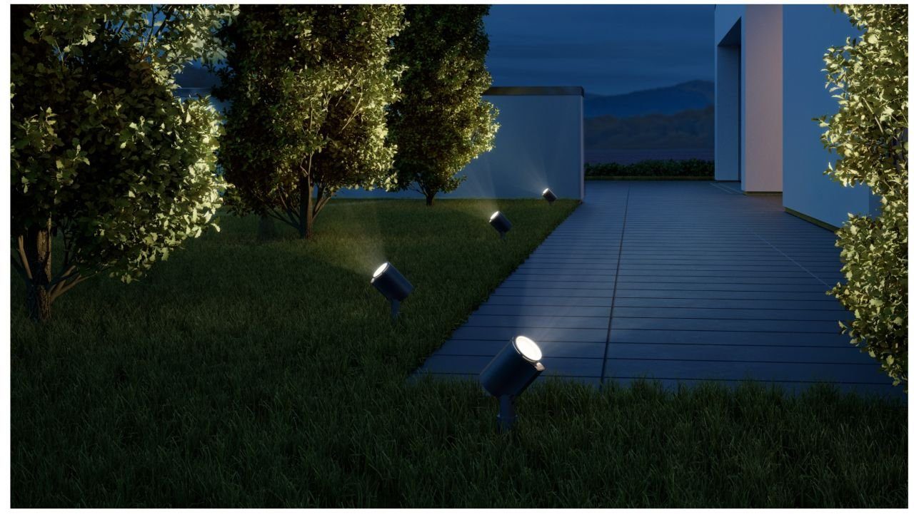 steinel Gartenstrahler Steinel Strahler Spot Garden Anthrazit mit, Inkl. Leuchtmittel, Dimmbar nicht Smart Home-fähig ohne Bewegungsmelder