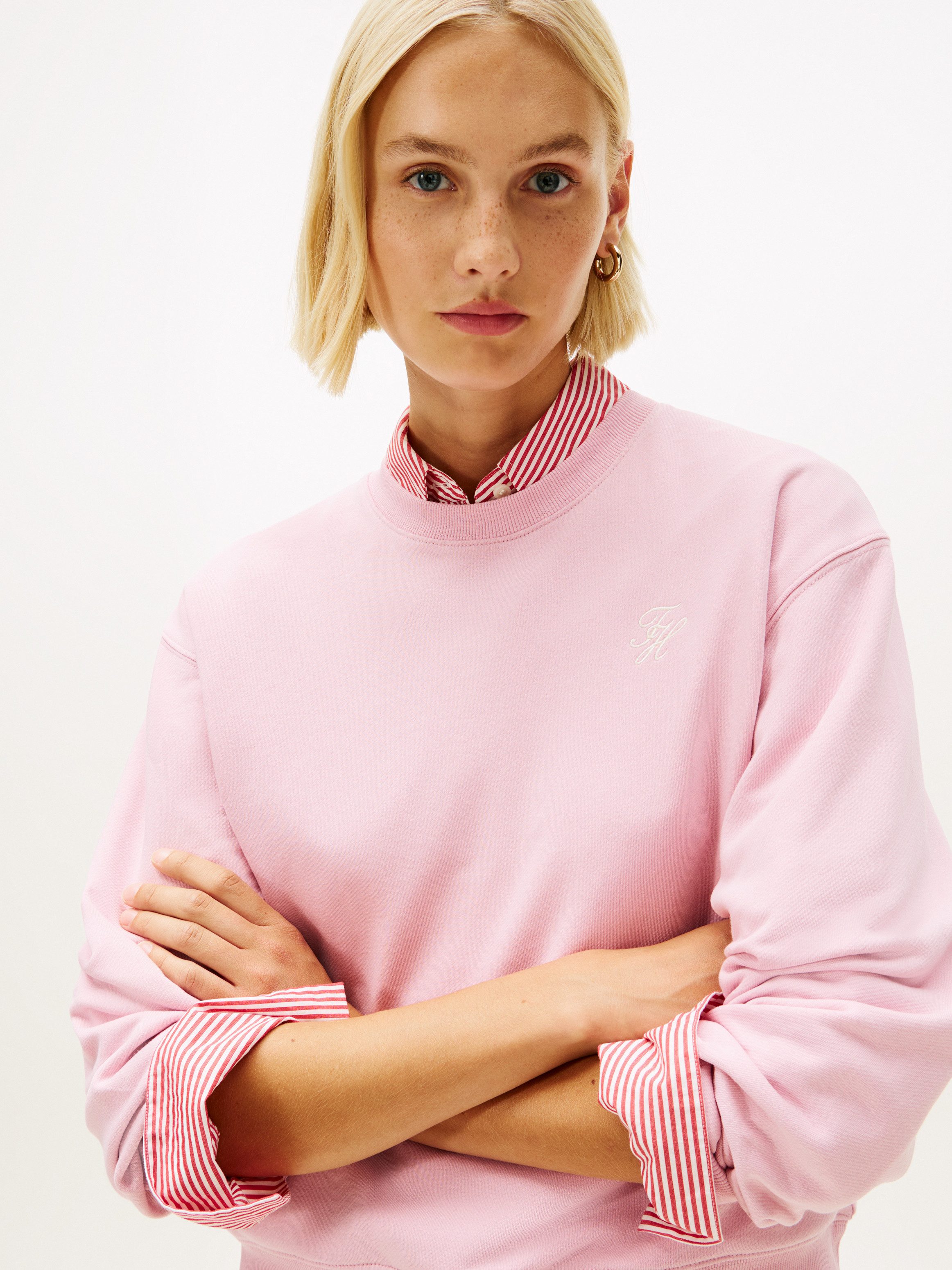 Tommy Hilfiger Sweatshirt TH SCRIPT REG TERRY SWTSHRT Baumwollmischung, Str günstig online kaufen