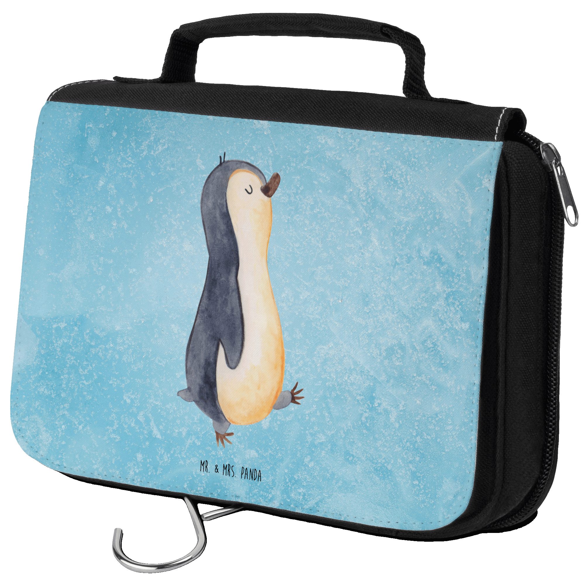 Mr. & Mrs. Panda Kulturbeutel Pinguin marschieren, kosmetiktäschchen, Eisblau, beautycase, Kosmetik (Packung), Kosmetiktasche Toilettentasche Kulturtasche