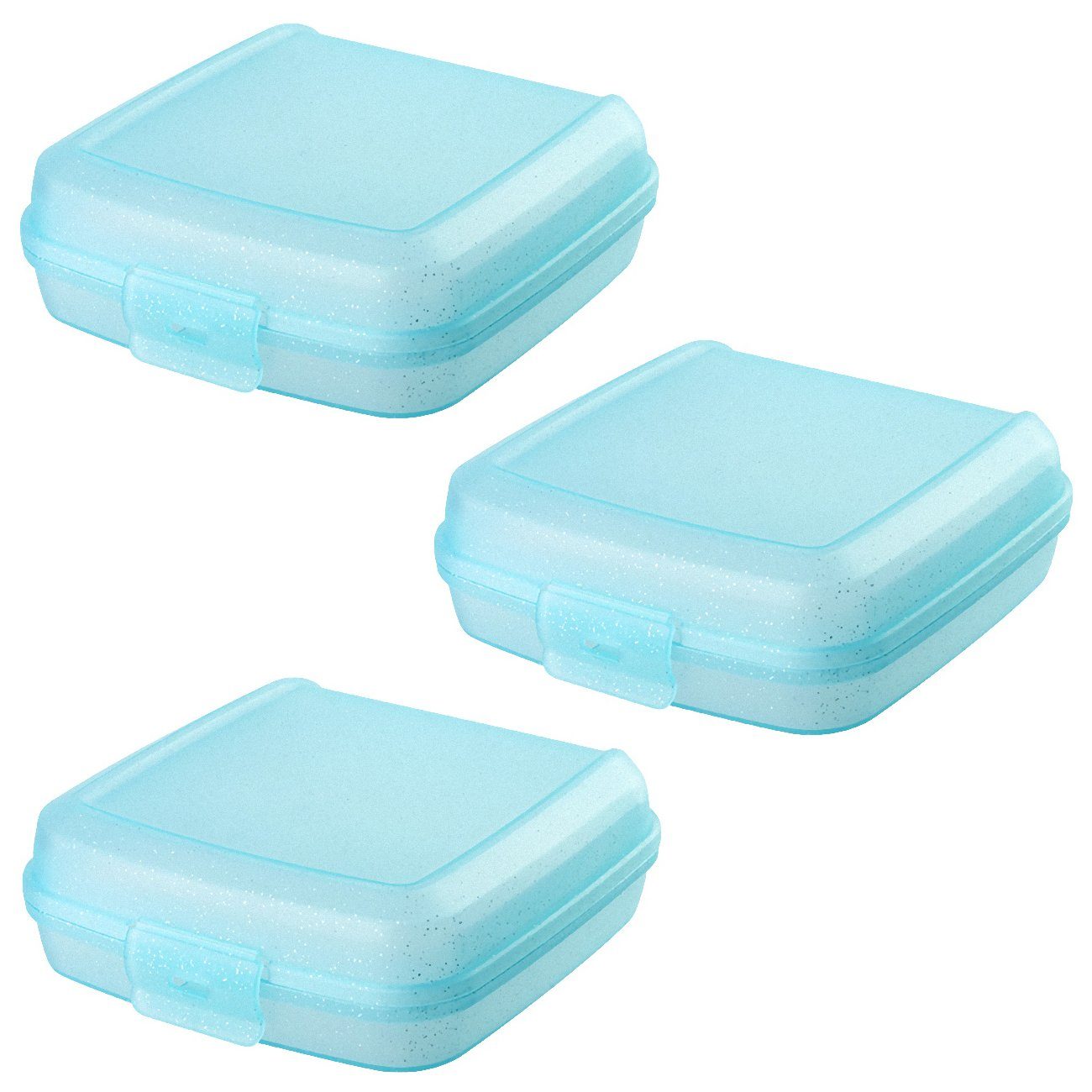Engelland Lunchbox Brotdose mit Klickverschluss, Kunststoff (BPA-frei), (Vorteils-Set, 3-tlg., Ideal für Schule, Kindergarten und Arbeit), BPA frei, robuster Kunststoff, spülmaschinengeeignet