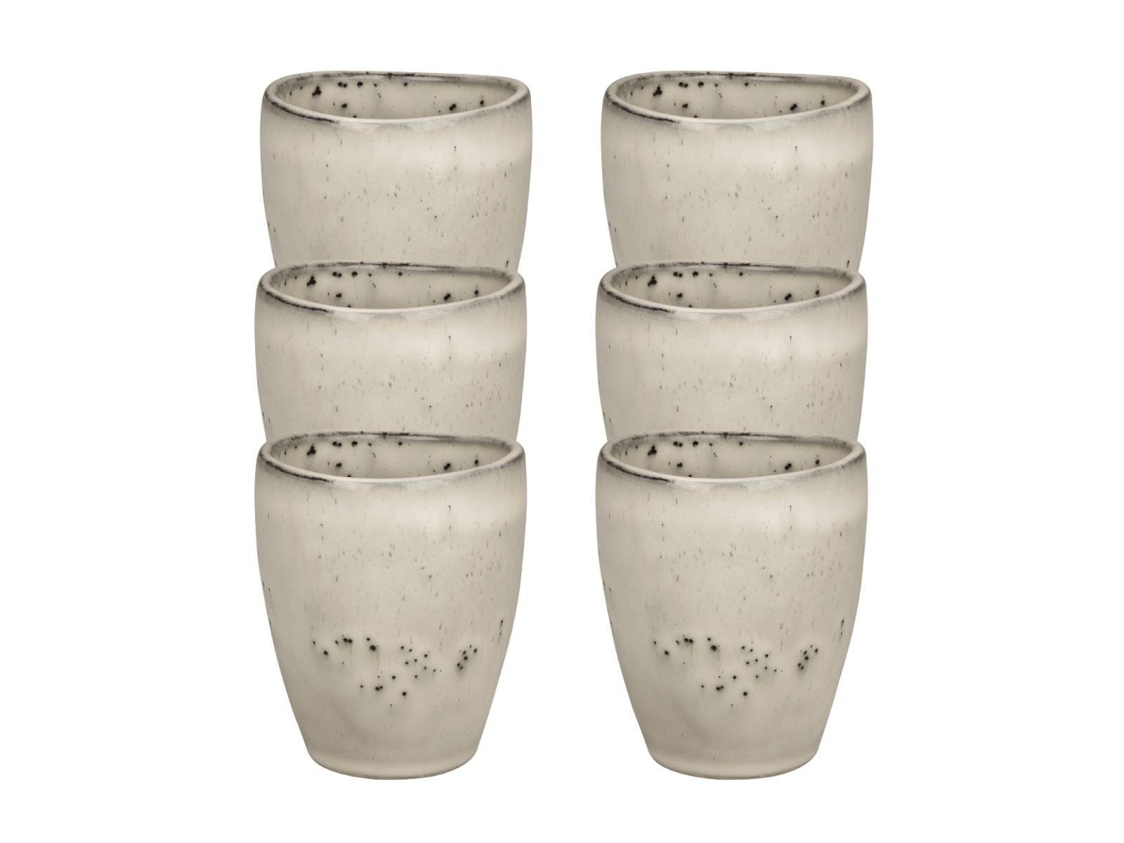 Broste Copenhagen Geschirr-Set NORDIC SAND Espresso Becher 0,1 l Set6, Steinzeug