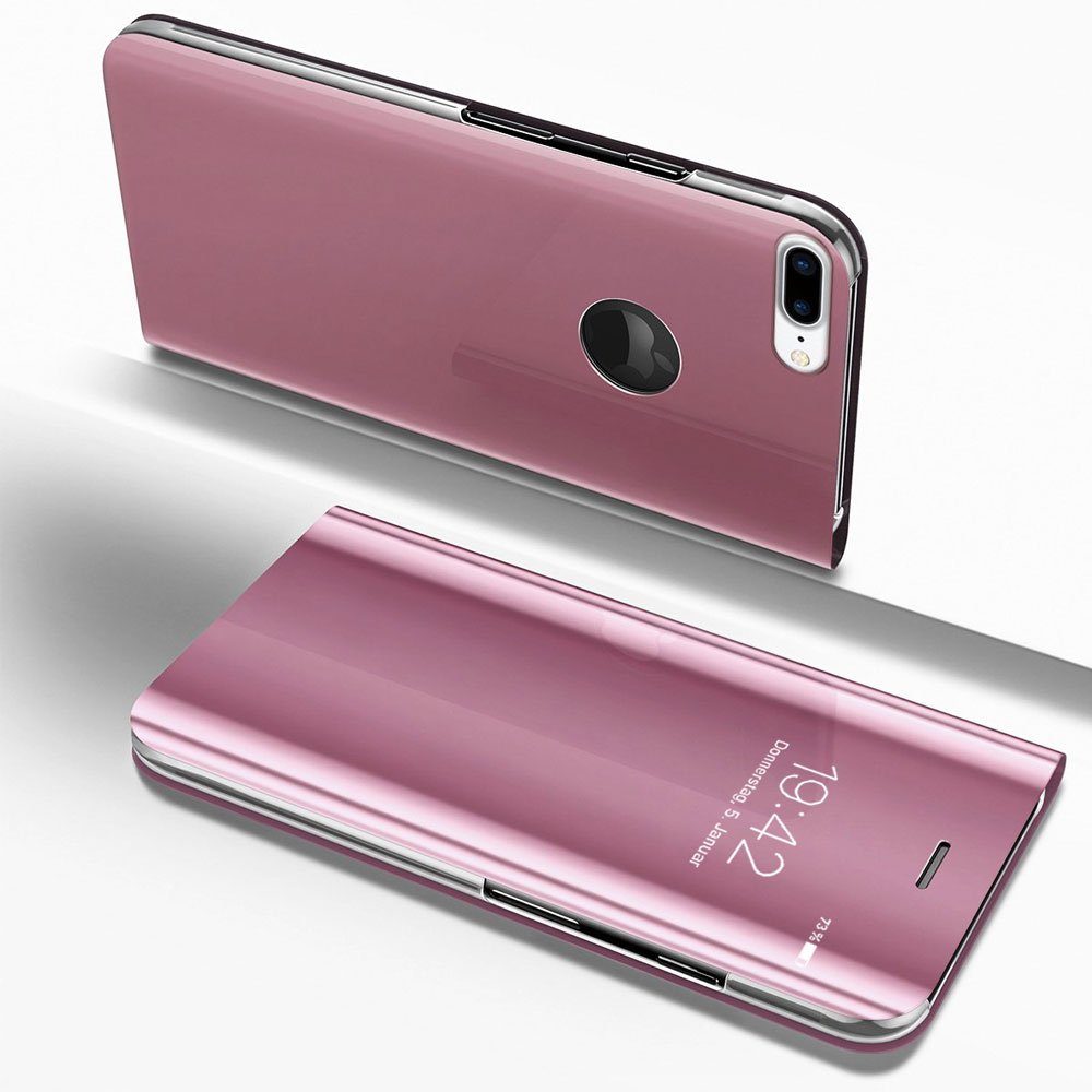 FITSU Handyhülle Spiegel Hülle für iPhone 8 Handytasche 4,7 Zoll, Schlanke Klapphülle, elegantes Flipcase, Handyhülle mit Standfunktion