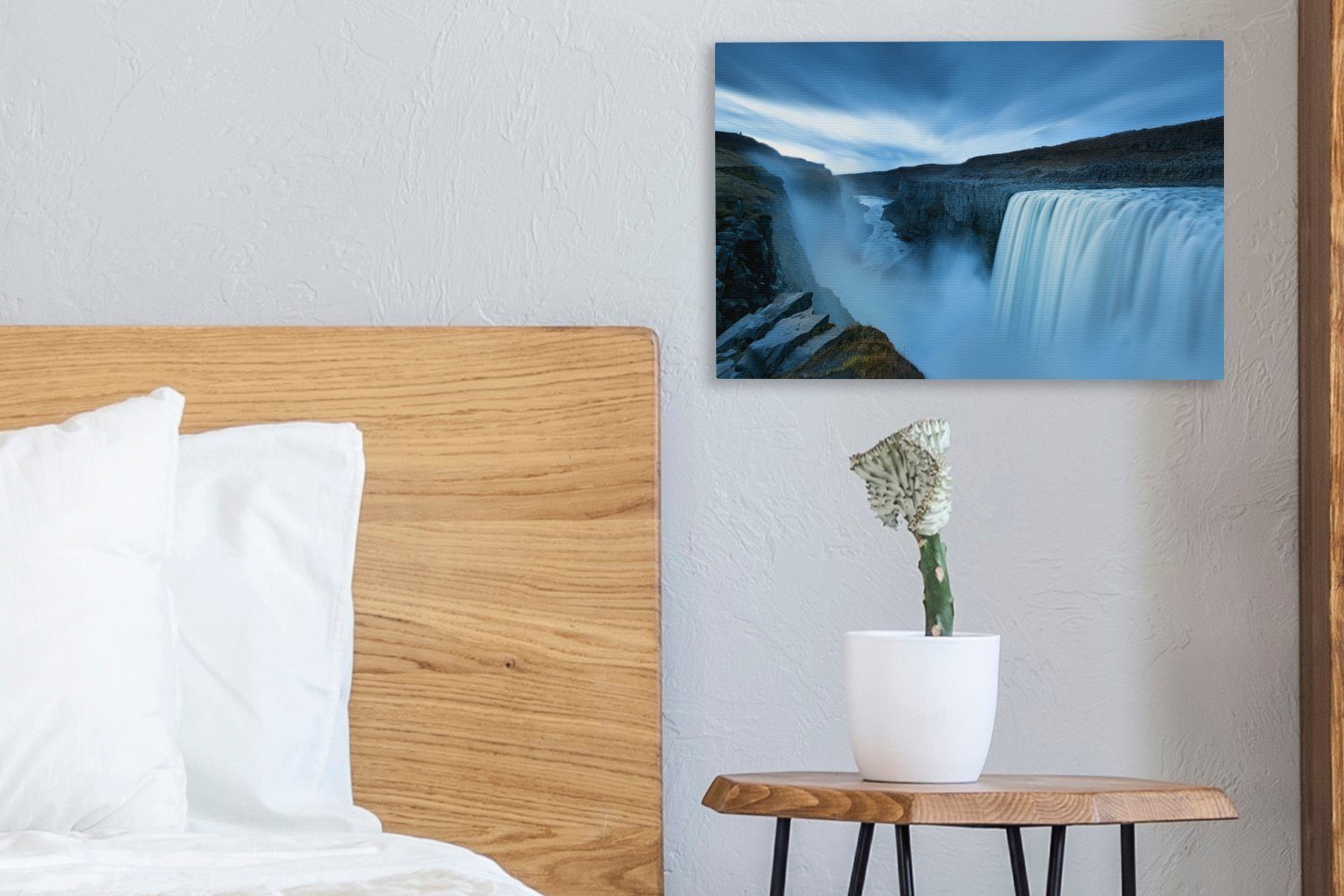 Leinwandbilder, Aufhängefertig, im (1 Wanddeko, Leinwandbild breiter 30x20 Island St), Ein OneMillionCanvasses® Wandbild Vatnajökull-Nationalpark unter, cm Wasserfall in