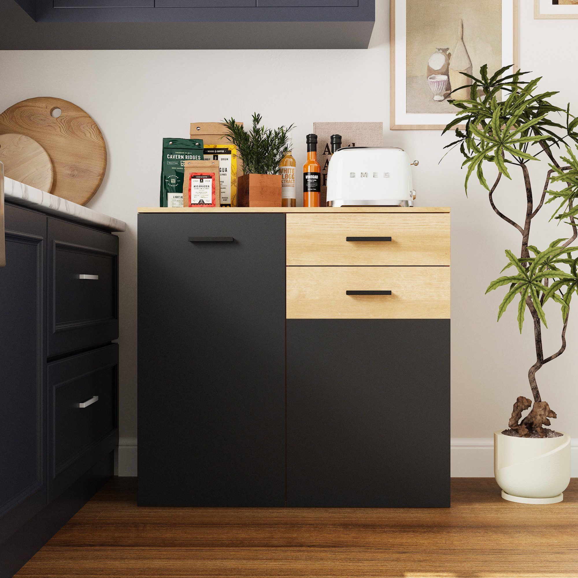 FUFU&GAGA Sideboard Küchenschrankmit 1 Schubladen, DIY günstig online kaufen