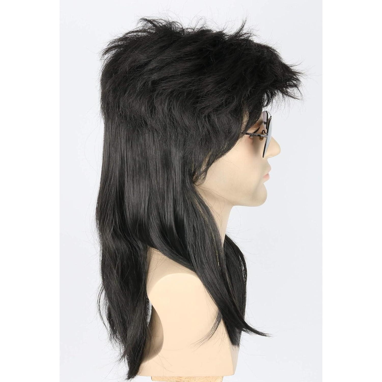 LuxusKollektion Kostüm-Perücke Perücke Herren Damen Vokuhila 70er 80er Fasching Karneval Schwarz 4