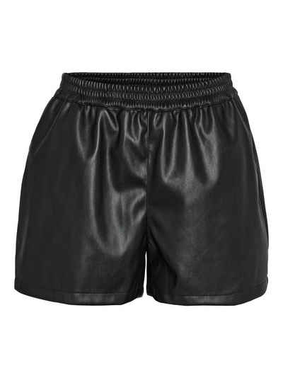 Noisy may Shorts Coated Shorts Leder Optik PU Beschichtete Kurze Hose NMANDY 6799 in Schwarz