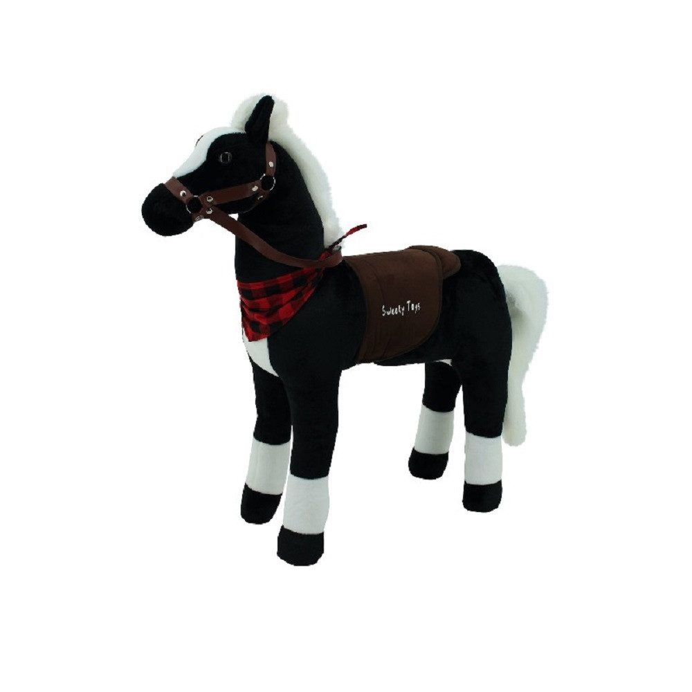 Sweety-Toys Stehpferd Sweety Toys 7660 Stehpferd LITTLE BLACK DIAMOND mit Stahlunterbau 80cm