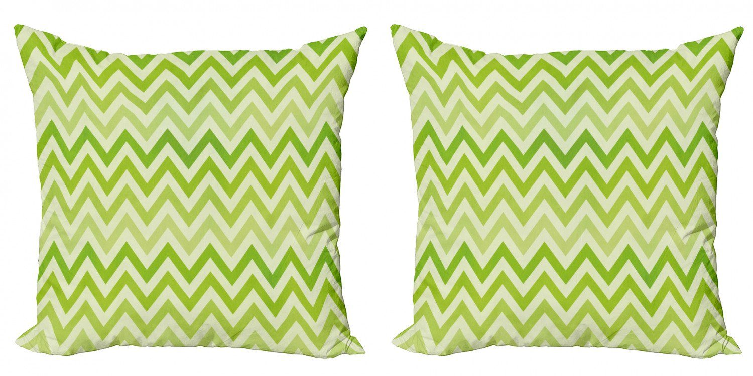 Kissenbezüge Modern Accent Doppelseitiger Digitaldruck, Abakuhaus (2 Stück), Lime Green traditionelle Chevron