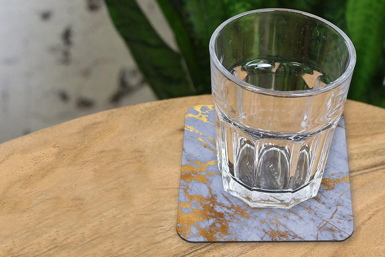 MuchoWow Glasuntersetzer Marmor Tasse Gläser, Muster - 6-tlg., Tischuntersetzer, Untersetzer, - Blau für - Glasuntersetzer, Korkuntersetzer, Zubehör Gold
