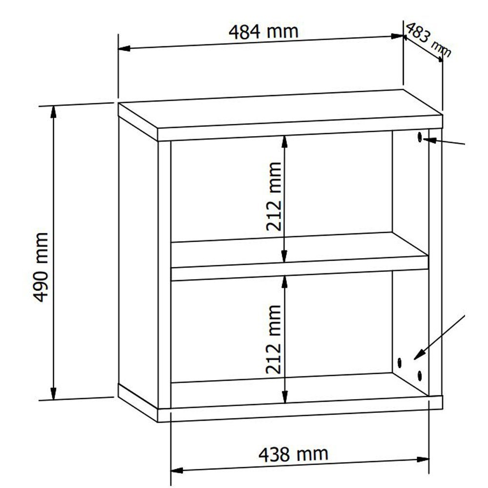 Artisan Jugendzimmer : mit 48/49/25 Lomadox MENFI-78, Nb. wandhängend in weiß Regal cm Eiche