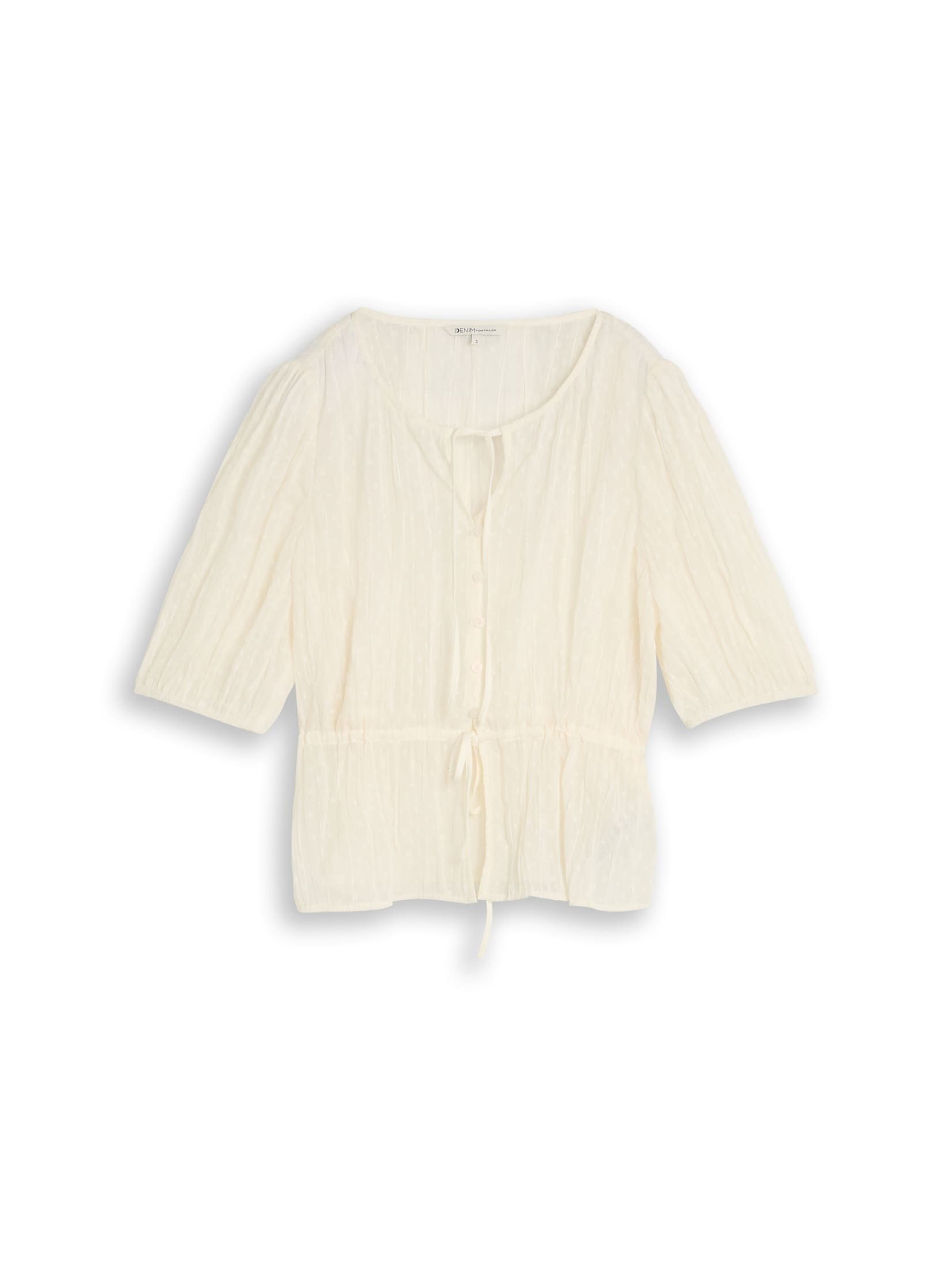 TOM TAILOR Denim Kurzarmbluse Blusen & Shirts Bluse mit Schleifen
