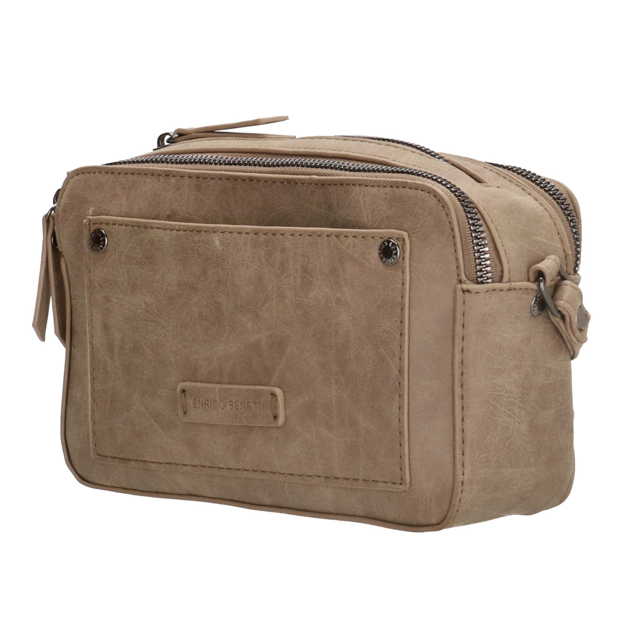 Christian Wippermann Umhängetasche Damen Tasche Schultertasche Umhängetasche Crossover Bag (einzeln), Leder Optik Handtasche Schwarz