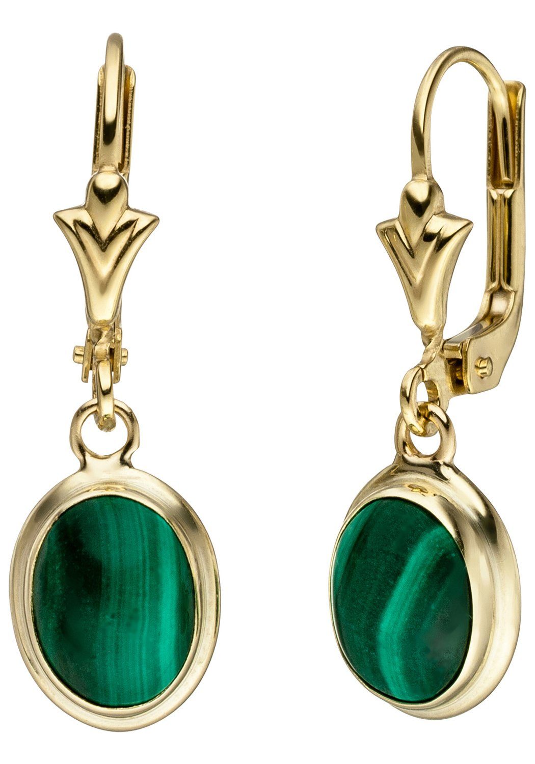 JOBO Paar Ohrhänger, oval 585 Gold