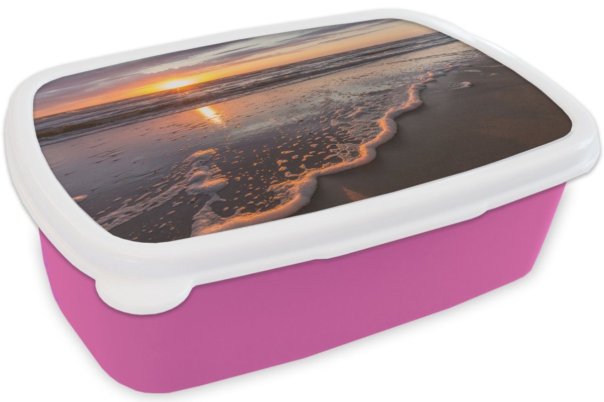 Kinder, Kunststoff, Kunststoff Brotdose Mädchen, Brotbox Lunchbox Meer - rosa für Niederlande Snackbox, MuchoWow Erwachsene, - Farben, (2-tlg),