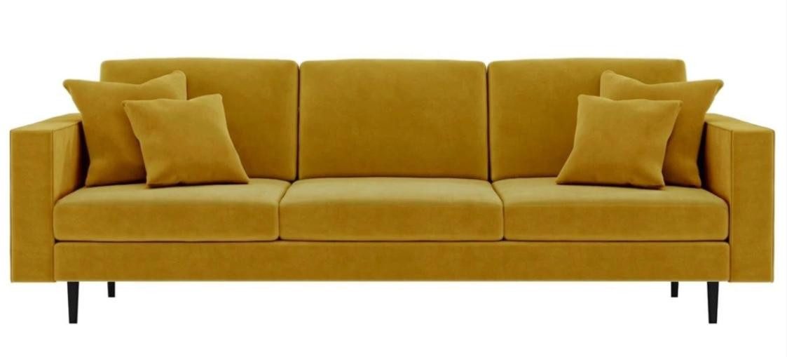 Xlmoebel Big-Sofa Gelbes Stoffsofa im modernen Wohnzimmerdesign, bequem und langlebig, Hergestellt in Europa