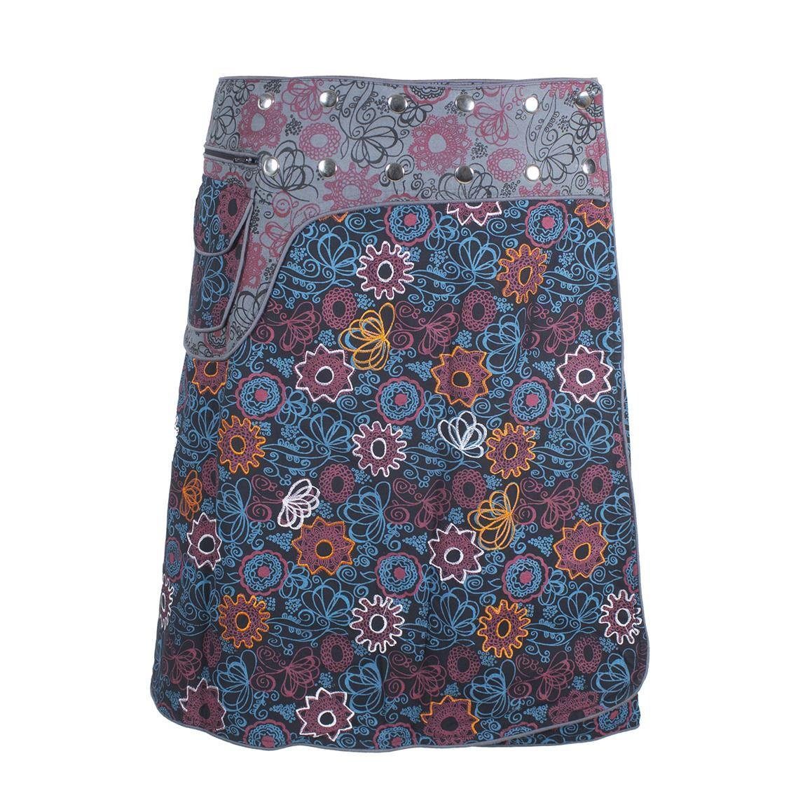 Vishes Wickelrock Blümchen Wickelrock Cacheur Druckknöpfe Tasche Boho, Elfen, Goa, Hippie Style