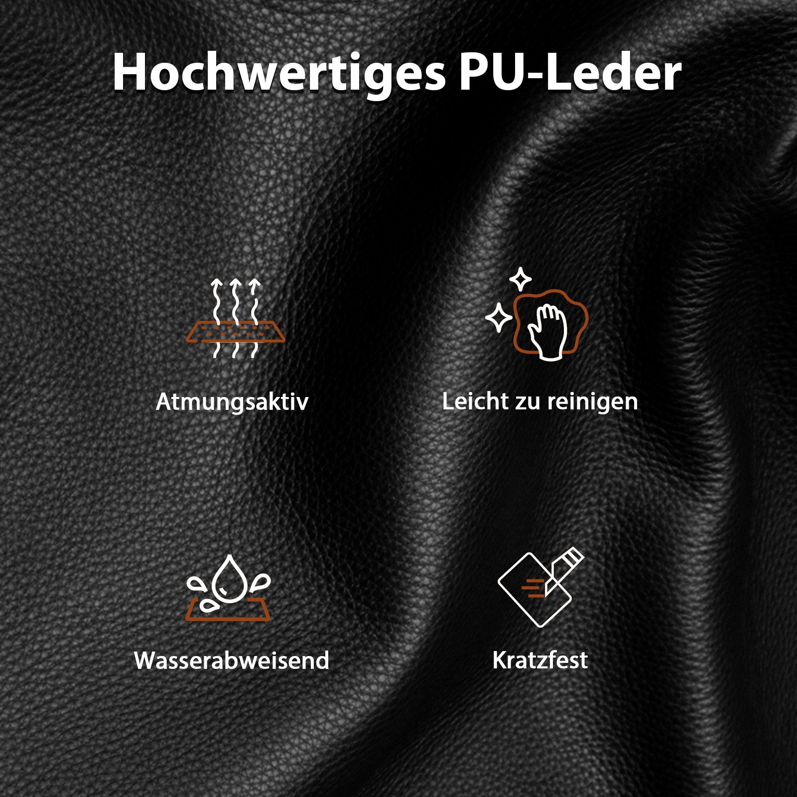 Hoolamyie Schreibtischstuhl, Bürostuhl, PU-Kunstleder mit Holzoptik, 360° drehbar (Drehstuhl – 360° drehbar, höhenverstellbar, Kunstleder,Einzelstuhl, höhenverstellbar, PU-Kunstleder), 360° drehbar, höhenverstellbar, PU-Kunstleder, Rollen
