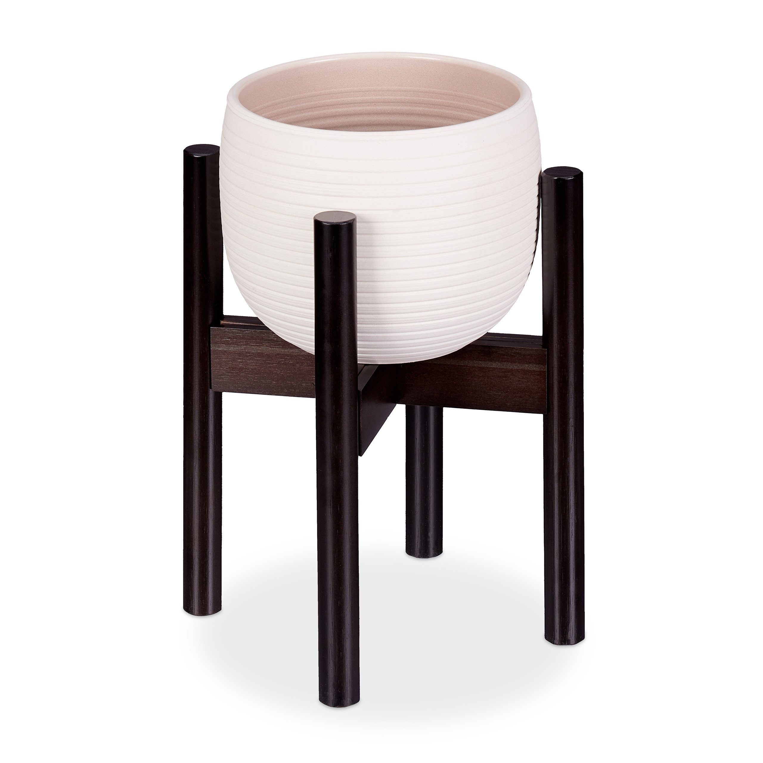 relaxdays Blumenständer Bambus verstellbar brau günstig online kaufen