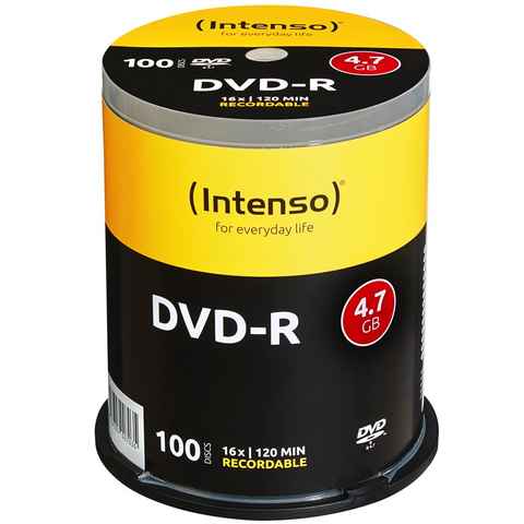 Intenso DVD-Rohling 100 Intenso Rohlinge DVD-R 4,7GB 16x Spindel
