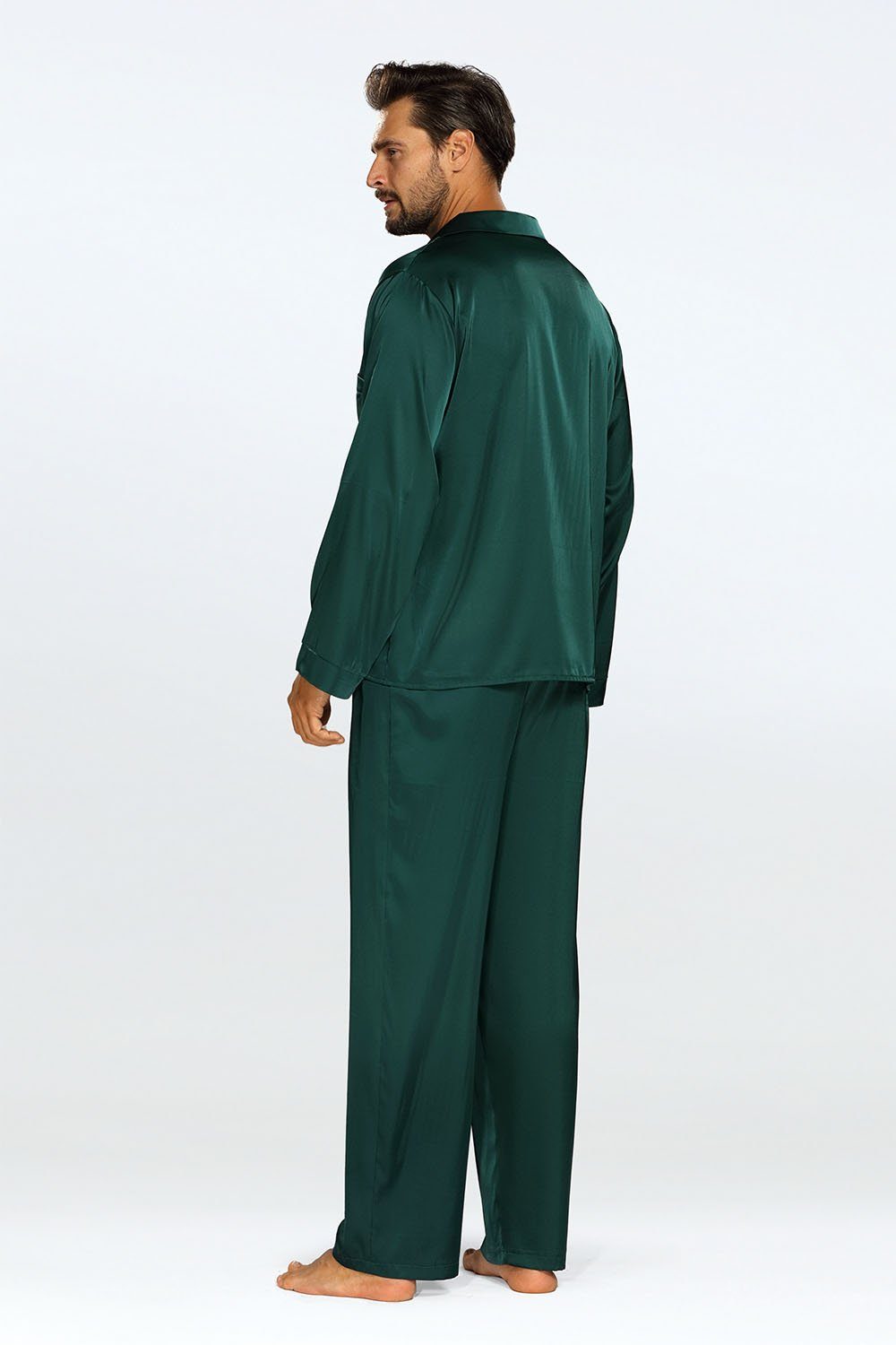 DKaren Schlafanzug Herren Satin Pyjama Schlafanzug günstig online kaufen