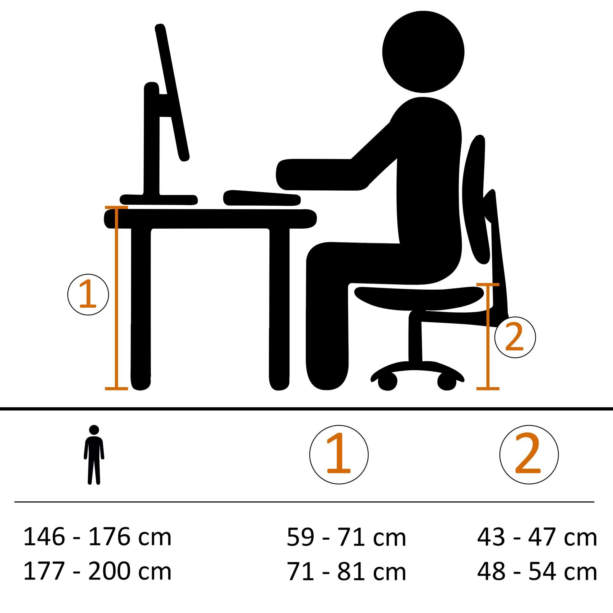 Schwarz Schreibtischstuhl (Stoff Chefsessel Drehstuhl, Amstyle Jeans-Optik kg), 120 Design Bürodrehstuhl SPM1.409 bis Drehbar