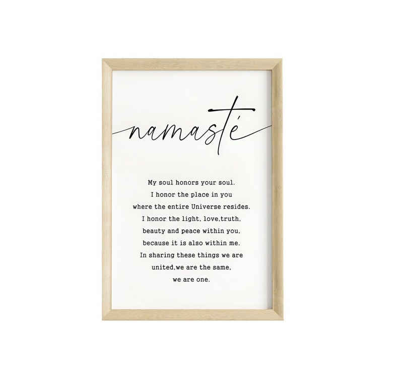 JUSTGOODMOOD Poster Premium ® Namaste Yoga Poster · ohne Rahmen