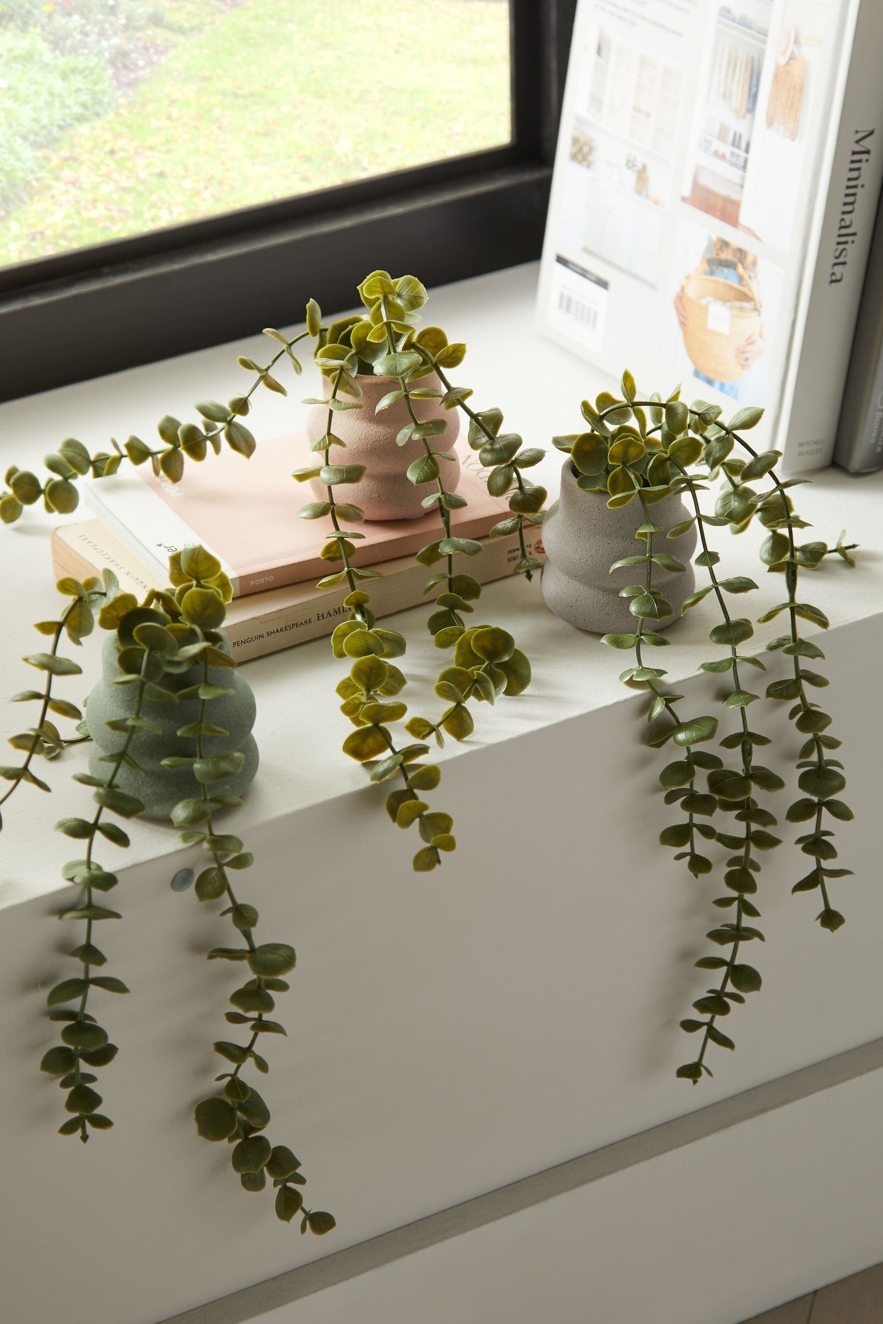 Kunstpflanze Kunstranken Set, in Keramiktöpfen, 3er Next einfarbigen