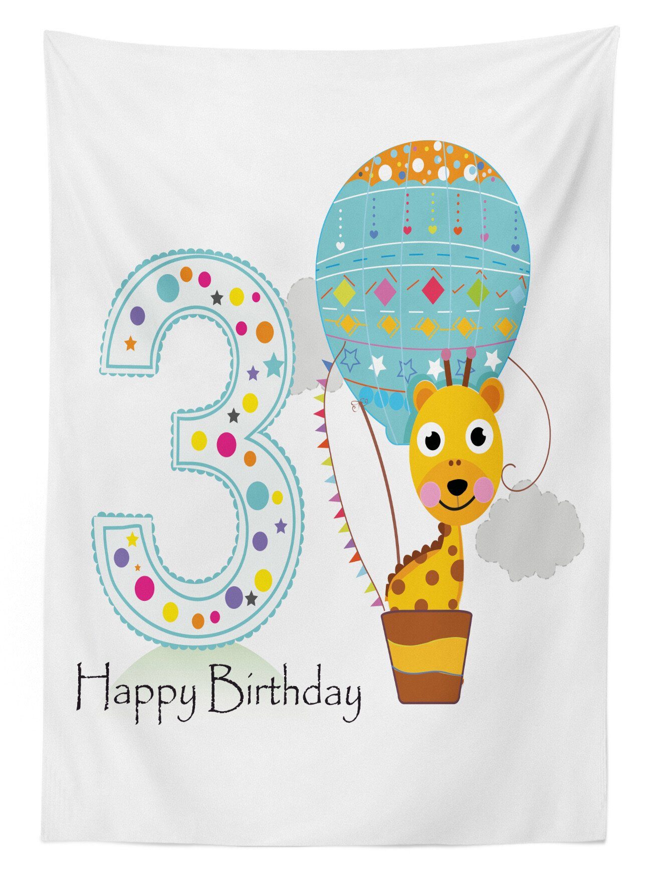Waschbar Farbfest Außen Gratulation den 30. Bereich Giraffe Geburtstag Farben, geeignet Abakuhaus Für Klare Tischdecke