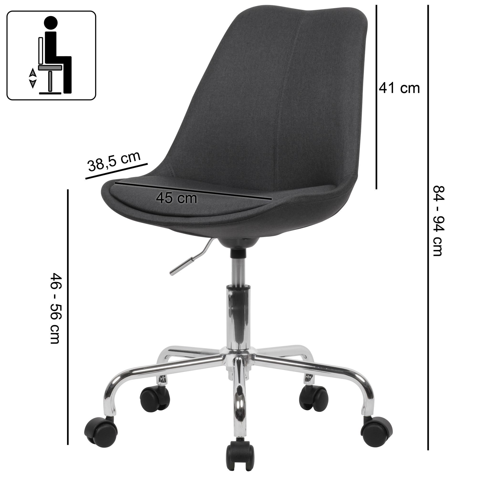 freiraum Bürostuhl SPM1.422, in Schwarz - 65x94x65 (BxHxT)