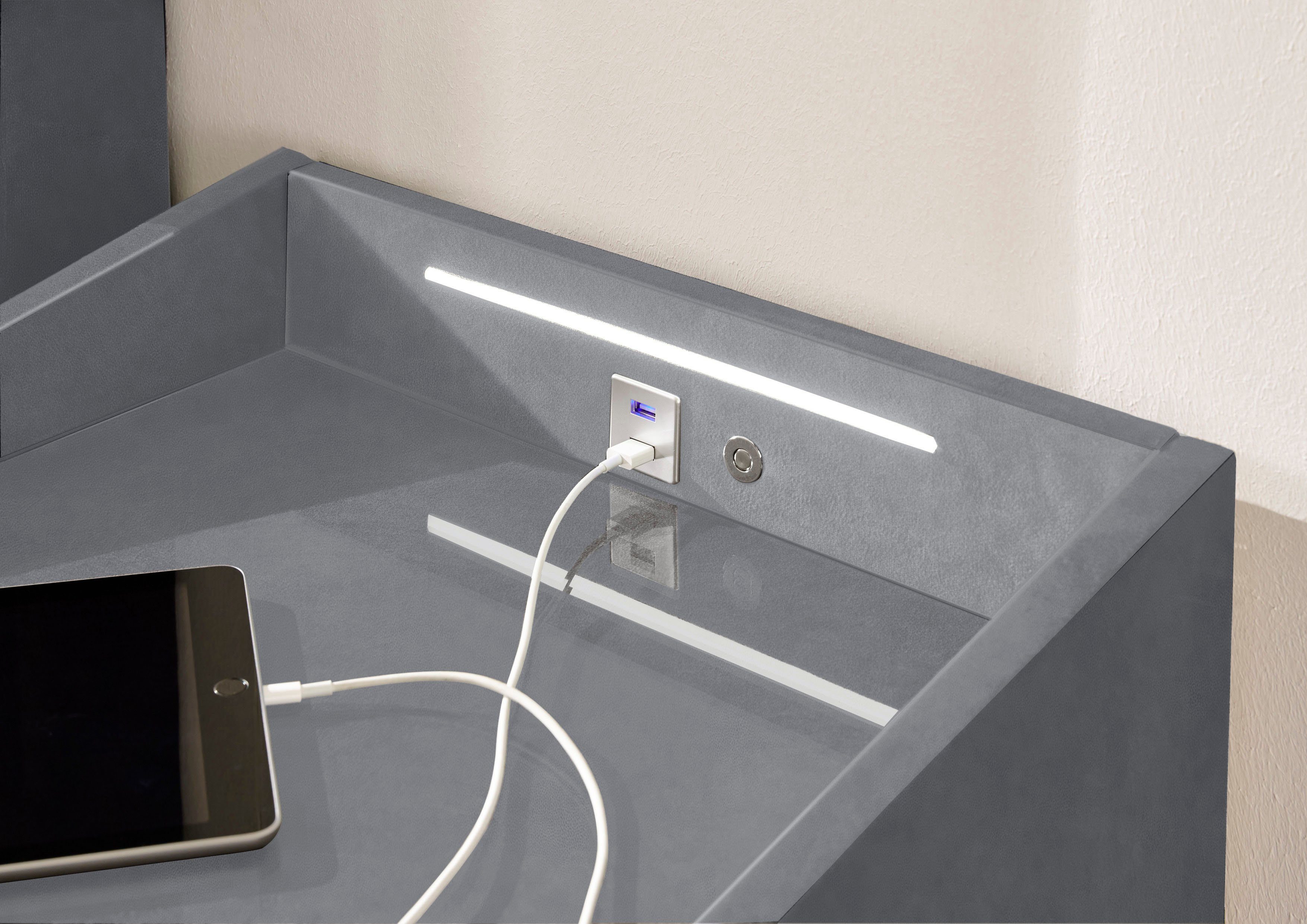 ED EXCITING & LED-Beleuchtung und USB-Anschluss Moon, DESIGN mit Nachtkonsole USB-C-Anschluss
