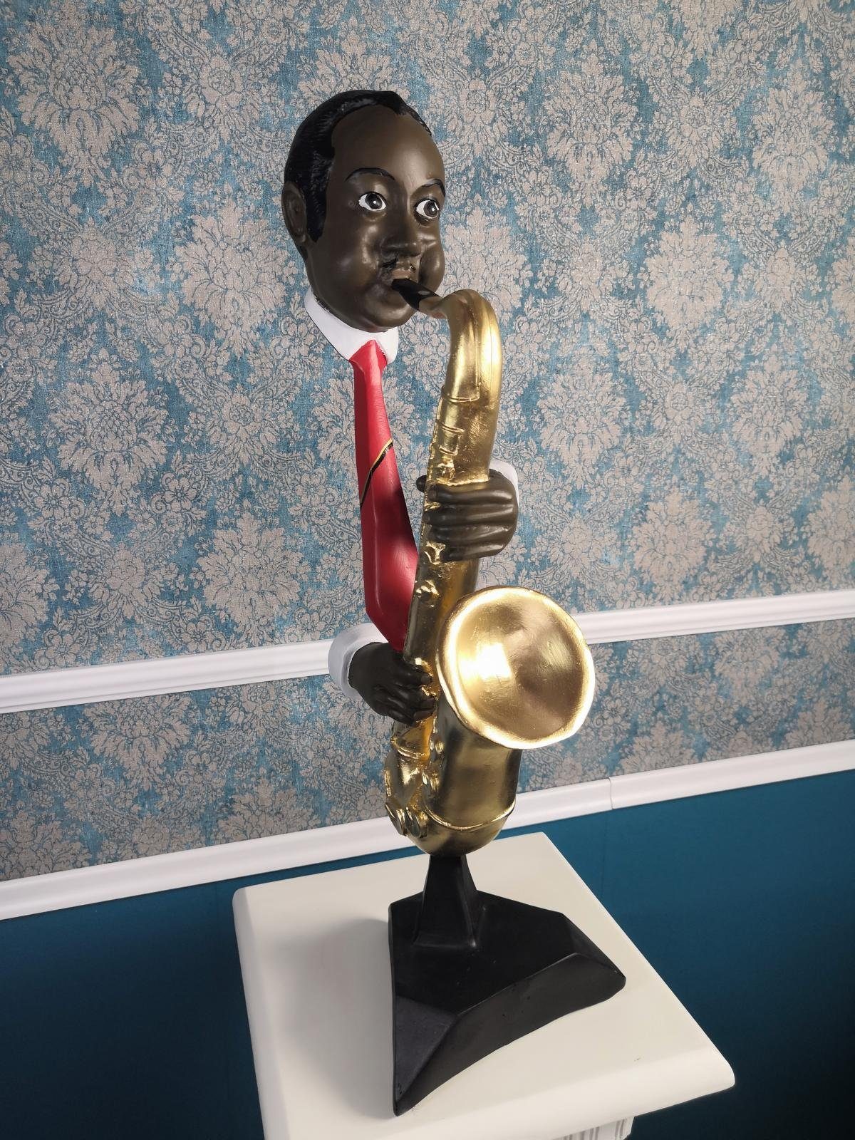JVmoebel Dekofigur Saxophon Büste Figur Statue Skulptur Figuren Skulpturen 68,5cm Sofort (Skulptur), Made in Europe