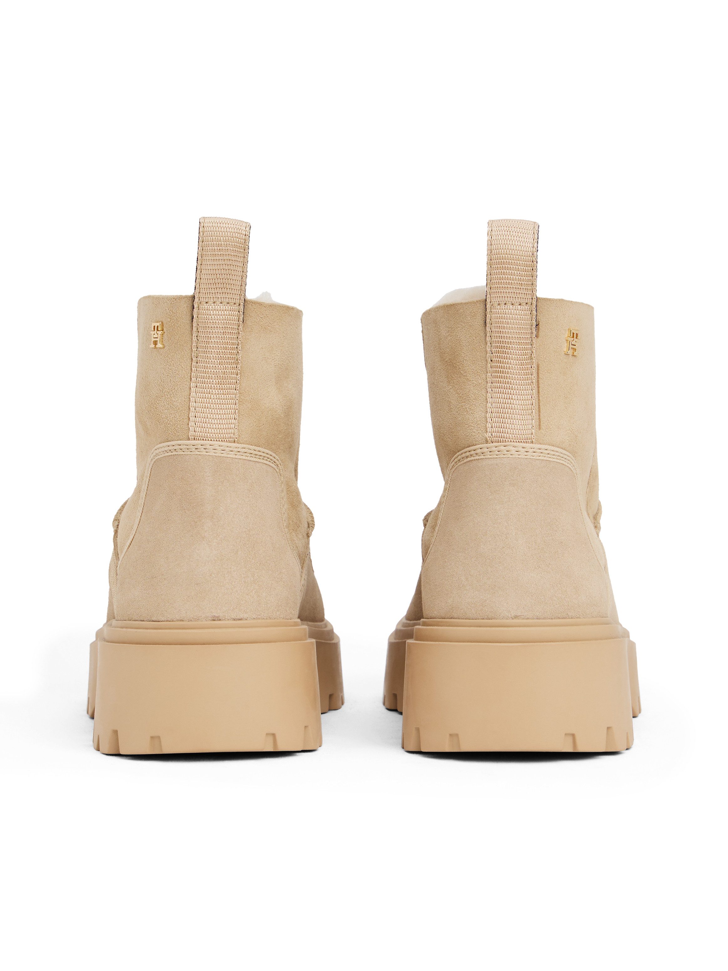 Tommy Hilfiger REAL SHEARLING PULLON SNOWBOOT Winterboots Plateau, Schlupfboots mit abgesteppter Ziernaht
