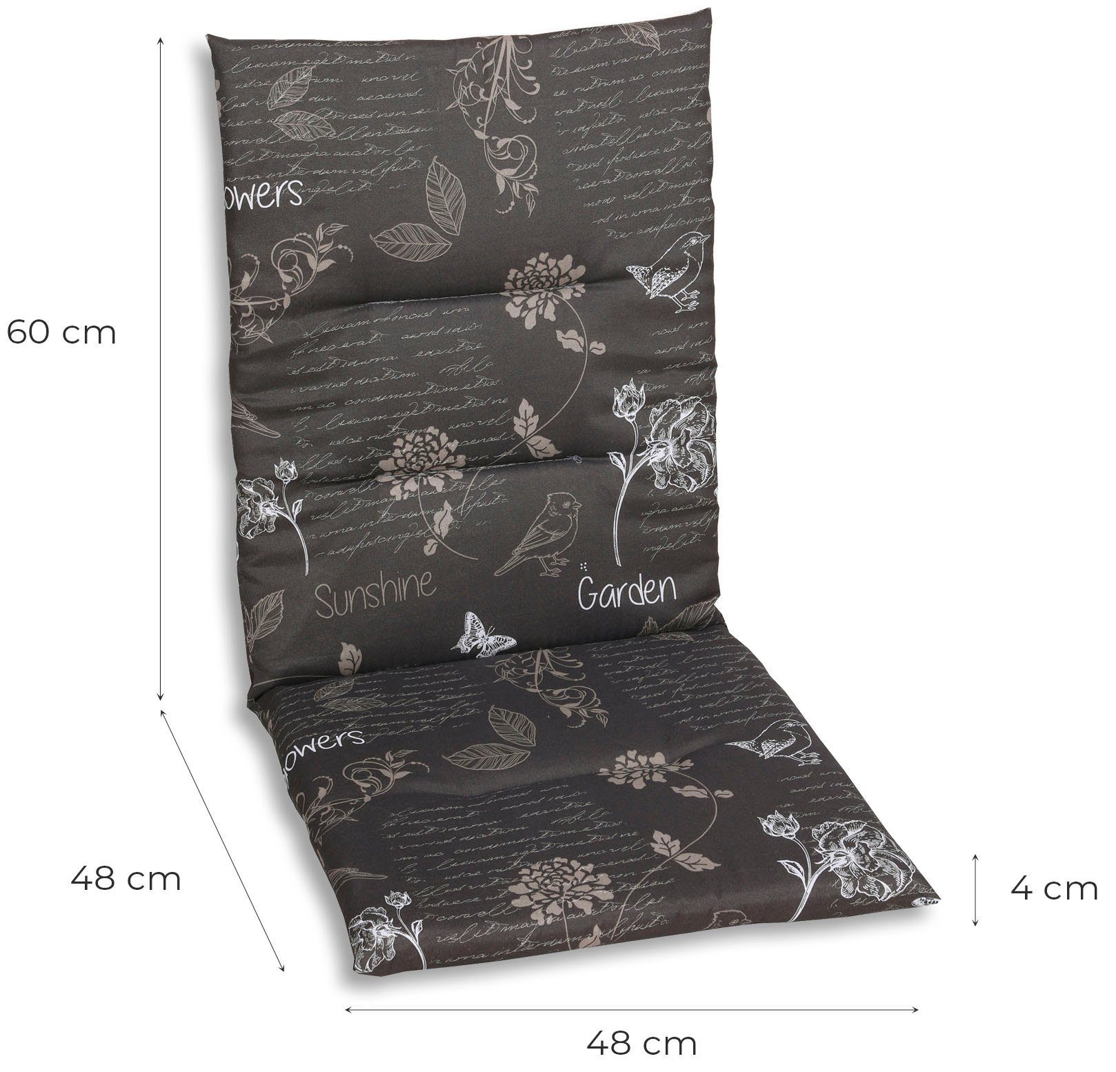 GO-DE Sesselauflage Amalfi, (Set, 118x48 St), 6 cm