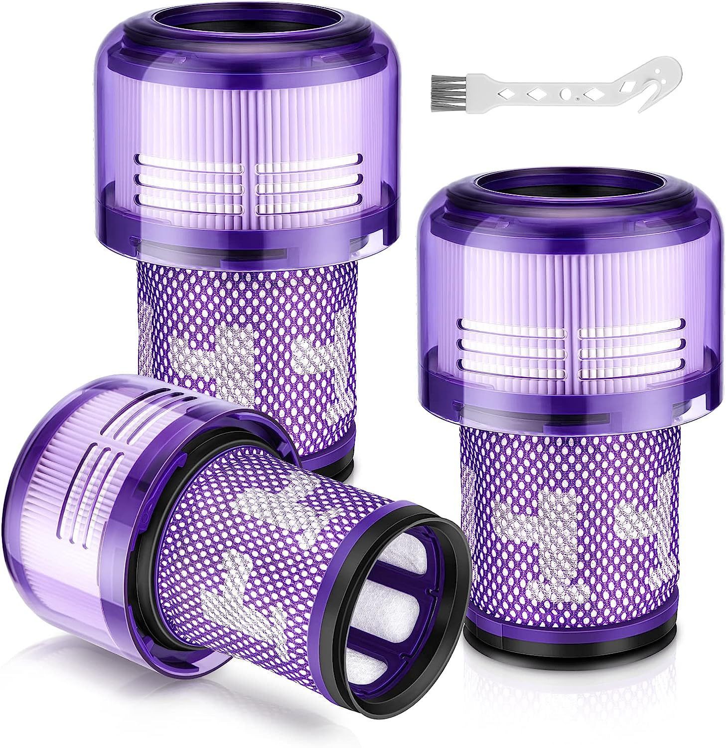 FELIXLEO Saugfilter Filter für Dyson V12 Detect Slim Absolute Zubehö Ersatzfilter (3 St)